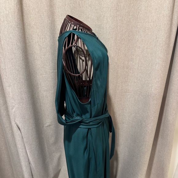 Ted Baker Meriahh Dark Green Halter Wide Leg Jumpsuit - Size 4 (US 10/12/14) - Picture 4 of 15
